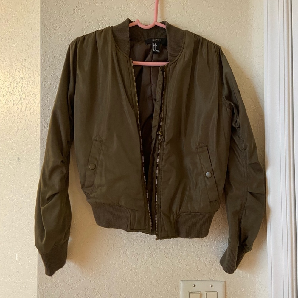 Small Army Green Bomber Jacket